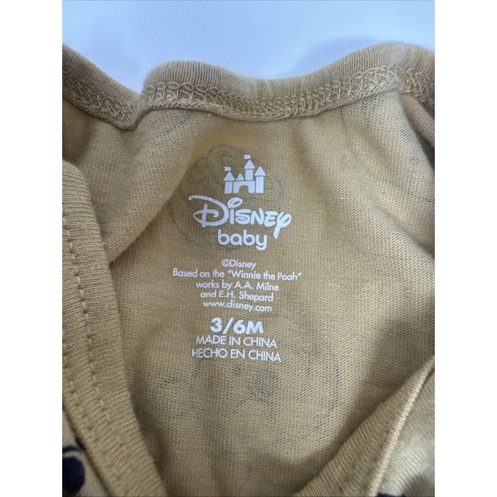Disney Winnie the Pooh 2pc Corduroy Overalls & Long Sleeve Shirt Set 3-6m cream